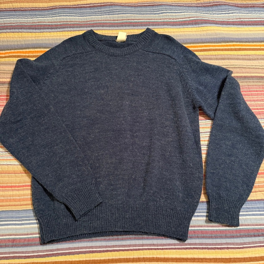 Vintage SF-202 Levi's Men's Crew Neck‎ Pullover Wool Blend Sweater Blue Size M - Picture 2 of 7